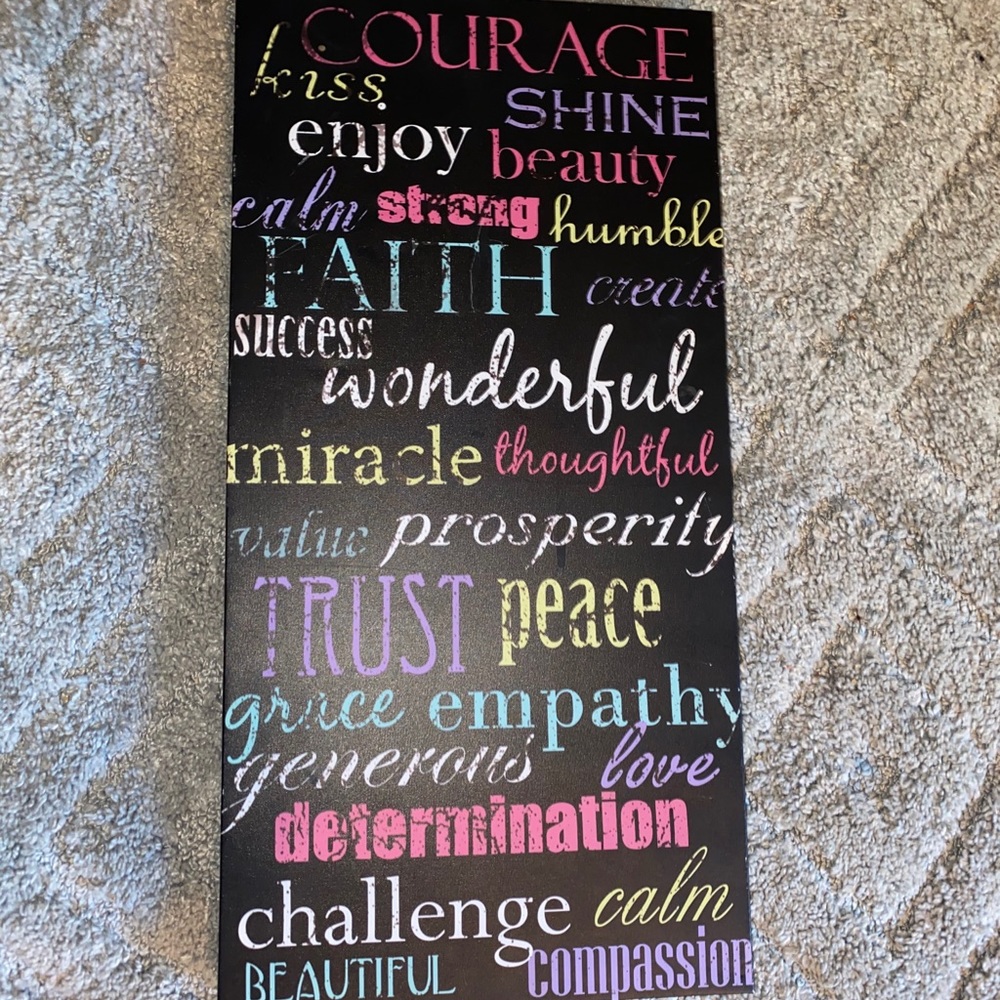 Canvas word art room decor